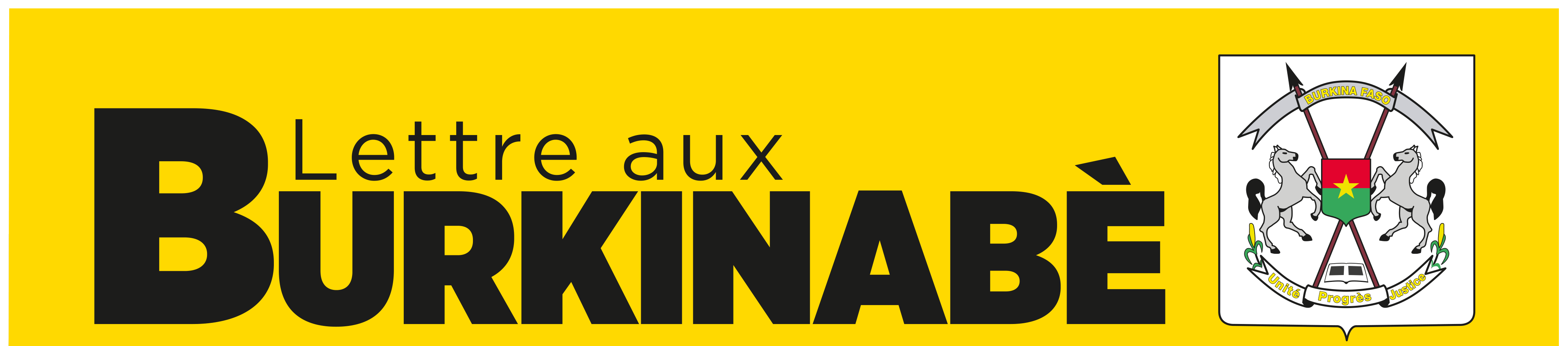 Logo Lettre aux Burkinabè et armoiries du Burkina Faso